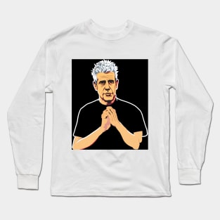 Anthony Bourdain: Culinary Explorer - WPAP Art Long Sleeve T-Shirt